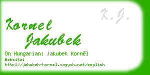 kornel jakubek business card
